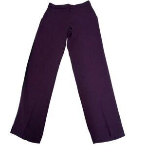 Replika Womens High Rise Crepe Trouser Pants Size 38 Burgundy Straight Leg New